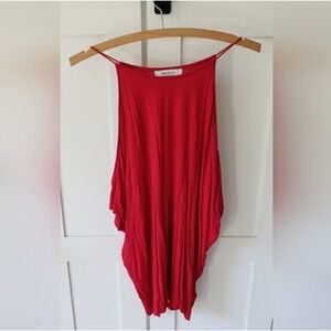 Bailey 44 Top Medium Red Scoop Neck Camisole‎ Stretch Cold Shoulders Summer Tank